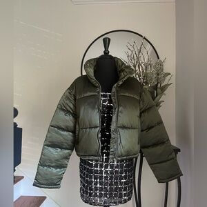 7 For All Mankind Olive Green Puffer Jacket